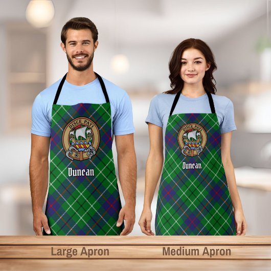 Clan Duncan-Wappen über Tartan Schürze
