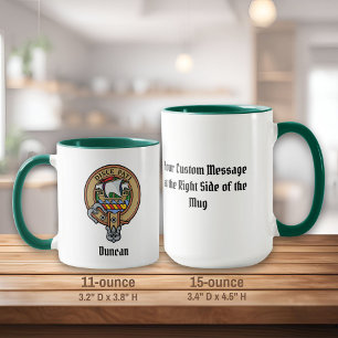 Clan Duncan-Wappen über Tartan Tasse