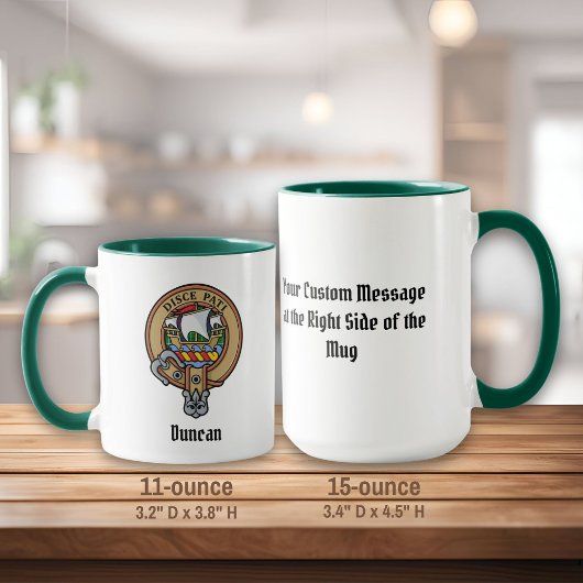 Clan Duncan-Wappen über Tartan Tasse