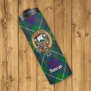 Clan Duncan-Wappen über Tartan Thermosbecher