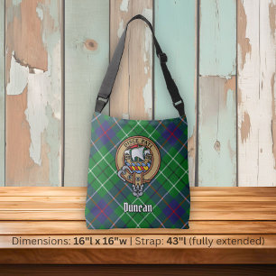 Clan Duncan Wappen über Tartan Tragetaschen Mit Langen Trägern