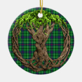 Clan-DuncanTartan und keltischer Baum des Lebens Keramik Ornament (Vorne)