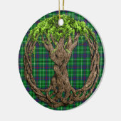 Clan-DuncanTartan und keltischer Baum des Lebens Keramik Ornament (Links)