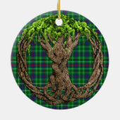 Clan-DuncanTartan und keltischer Baum des Lebens Keramik Ornament (Hinten)