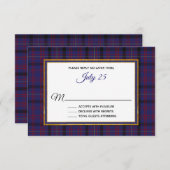 Clan Dundonald Tartan Kariert Wedding RSVP Card (Vorne/Hinten)
