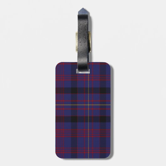 Clan Dundonald Tartan Karierter Gepäcktag Gepäckanhänger (Rückseite vertikal)