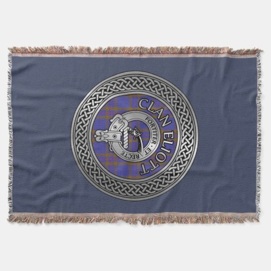 Clan Eliott Wappen & Tartan Knot Decke (Vorderseite)