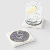 Clan Eliott Wappen & Tartan Knot Steinuntersetzer (Seitenansicht)