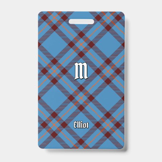 Clan Elliot Ancient Tartan Abzeichen Ausweis (Vorderseite)