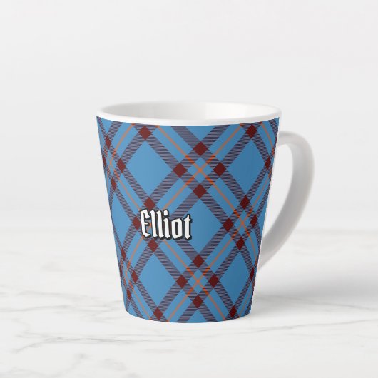 Clan Elliot Ancient Tartan Latte Tasse (Rechte Ecke)