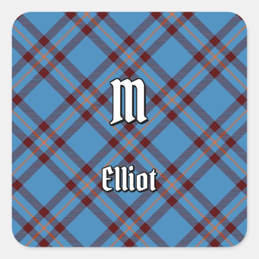 Clan Elliot Ancient Tartan Square Sticker (Vorderseite)