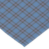 Clan Elliot Light Blue und Brown Scottish Tartan Kurzer Tischläufer (Ecke)