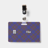 Clan Elliot Modern Tartan Abzeichen Ausweis (Vorderseite mit Clip)