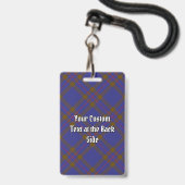 Clan Elliot Modern Tartan Abzeichen Ausweis (Rückseite mit Lanyard)