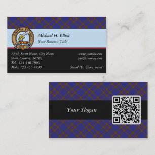 Clan Elliot Modern Tartan Business Card Visitenkarte