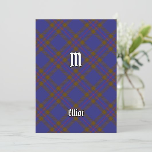 Clan Elliot Modern Tartan Einladung (Stehend Vorderseite)
