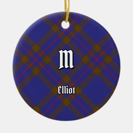 Clan Elliot Modern Tartan Keramik Ornament (Vorne)