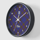 Clan Elliot Modern Tartan Large Clock Uhr (Winkel)
