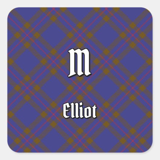Clan Elliot Modern Tartan Square Sticker (Vorderseite)