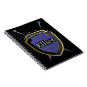 Clan Elliot Tartan Shield & Schwerter Notizblock (Rechte Seite)