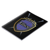 Clan Elliot Tartan Shield & Schwerter Notizblock (Linke Seite)