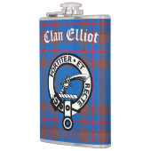 Clan Elliot Wappen Abzeichen & Tartan Flachmann (Links)