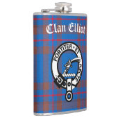 Clan Elliot Wappen Abzeichen & Tartan Flachmann (Rechts)