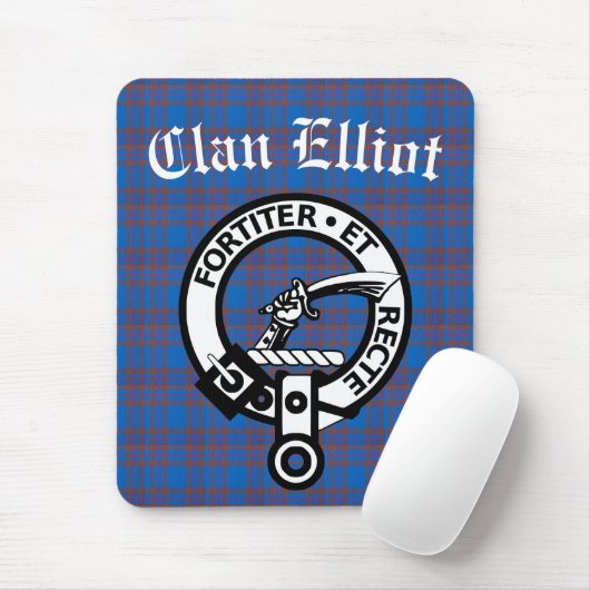 Clan Elliot Wappen Abzeichen & Tartan Mousepad (Mit Mouse)