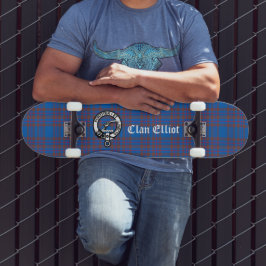 Clan Elliot Wappen Abzeichen & Tartan Skateboard