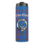Clan Elliot Wappen Abzeichen & Tartan Thermosbecher (Vorderseite)