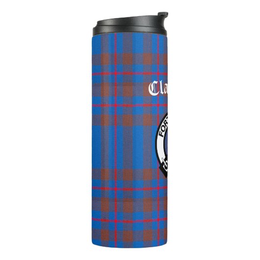 Clan Elliot Wappen Abzeichen & Tartan Thermosbecher (Nach links gedreht)