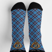 Clan Elliot Wappen über antike Tartan Socken (Oben)