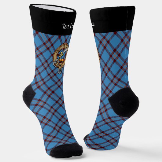 Clan Elliot Wappen über antike Tartan Socken (Gewinkelt)