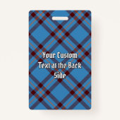 Clan Elliot Wappen über antikes Tartan Ausweis (Rückseite)