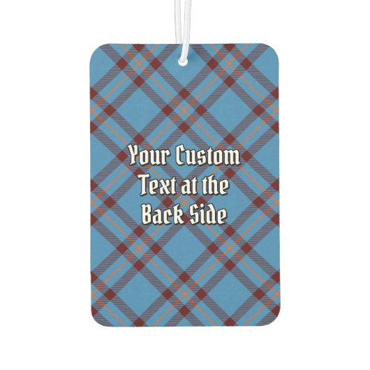 Clan Elliot Wappen über antikes Tartan Autolufterfrischer (Rückseite)
