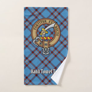 Clan Elliot Wappen über antikes Tartan Badhandtuch Set