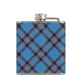 Clan Elliot Wappen über antikes Tartan Flachmann (Rückseite)