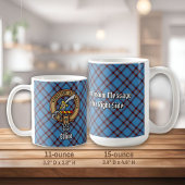 Clan Elliot Wappen über antikes Tartan Kaffeetasse