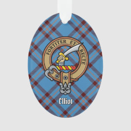 Clan Elliot Wappen über antikes Tartan Ornament