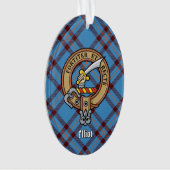 Clan Elliot Wappen über antikes Tartan Ornament (Vorderseite)