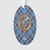 Clan Elliot Wappen über antikes Tartan Ornament (Vorderseite)