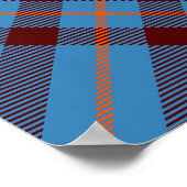 Clan Elliot Wappen über antikes Tartan Poster (Ecke)