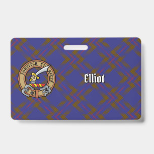 Clan Elliot Wappen über das moderne Tartan Ausweis