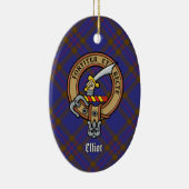 Clan Elliot Wappen über das moderne Tartan Keramik Ornament (Rechts)