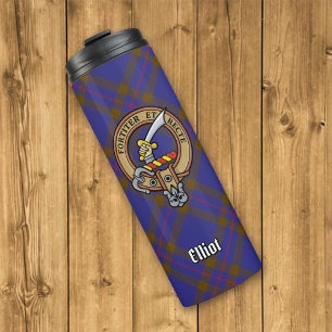 Clan Elliot Wappen über das moderne Tartan Thermosbecher