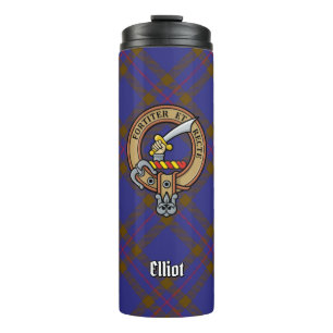 Clan Elliot Wappen über das moderne Tartan Thermosbecher