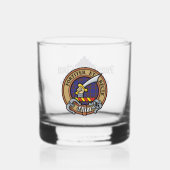 Clan Elliot Wappen über das moderne Tartan Whiskyglas (Vorderseite)
