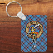 Clan Elliot Wappen über den antiken Tartan Schlüss Schlüsselanhänger (Vorderseite)