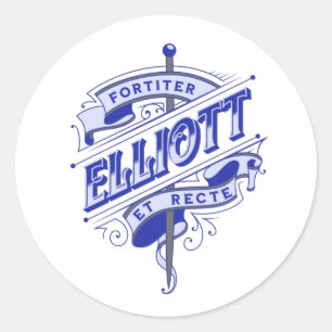Clan Elliott, Fortiter Et Recte, Elliott, Familie Runder Aufkleber