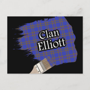 Clan Elliott Scottish Tartan Paint Brush Postkarte